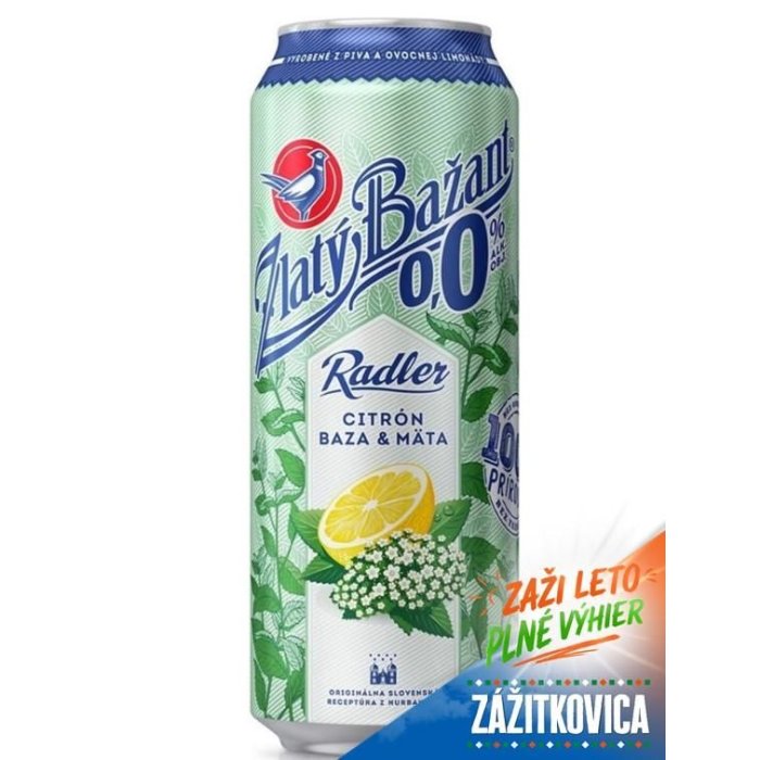 Zlatý Bažant Radler Citrón Baza Mäta 0,5L